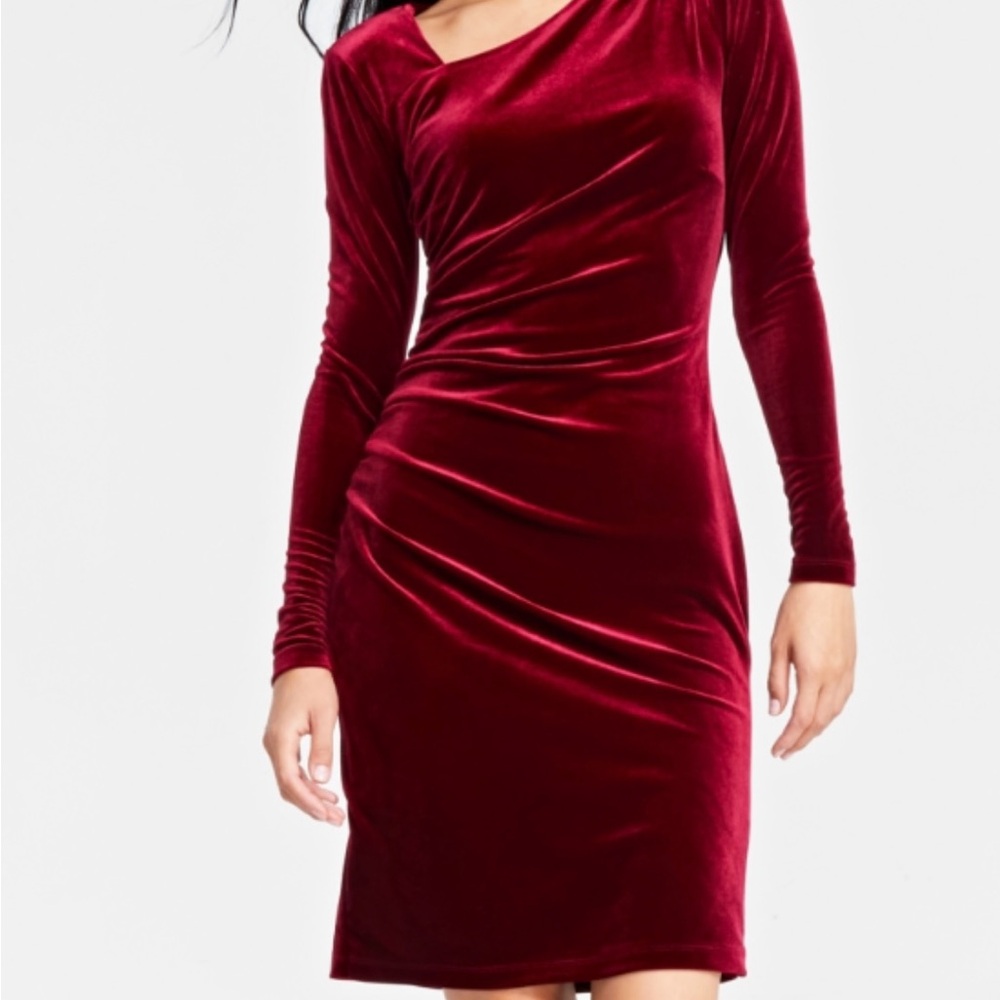 INC International Concepts Velvet Red Dress